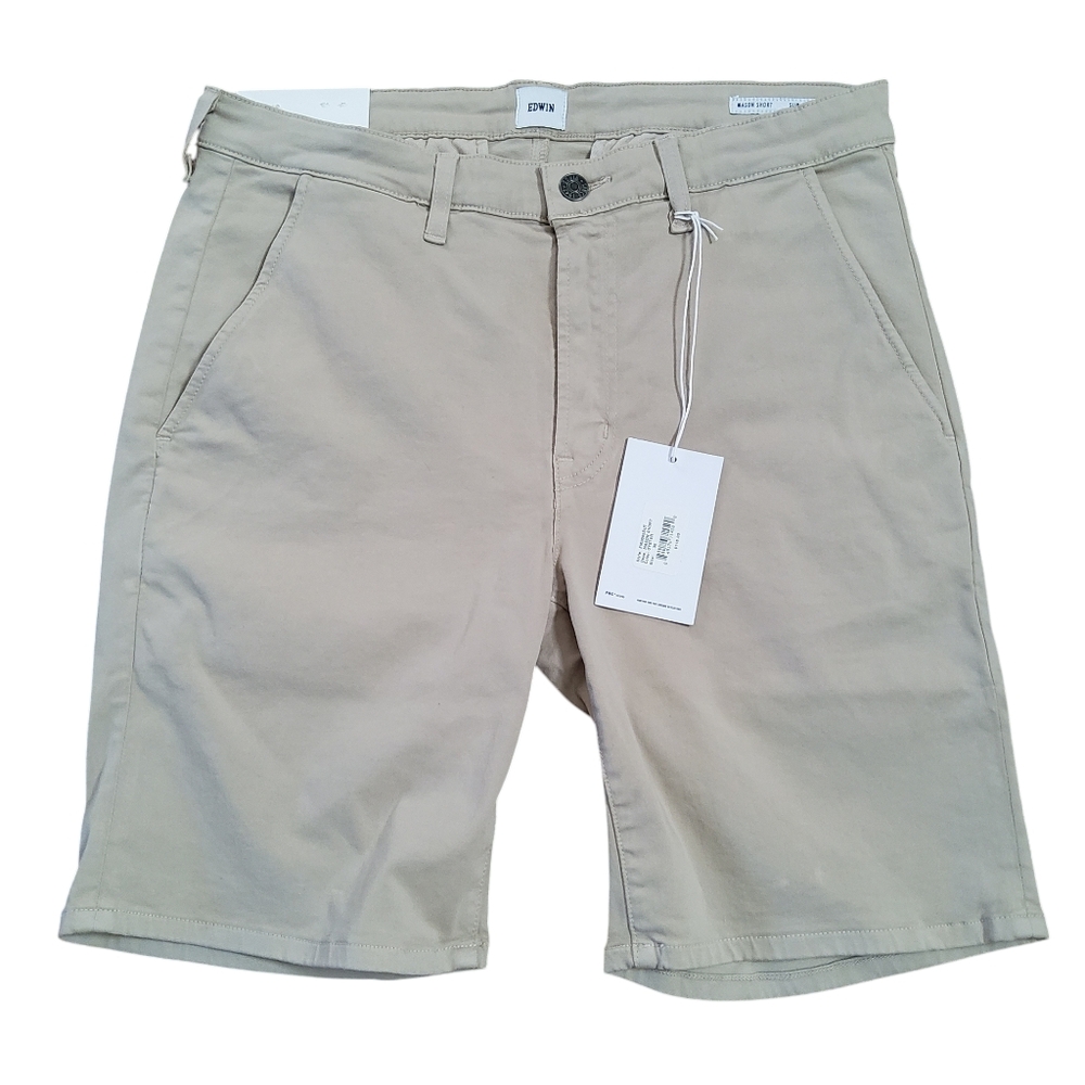 Edwin Men's Slim Chino Mason Shorts Size 30 Beige New
